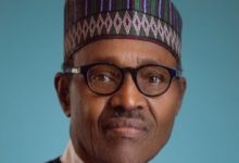 President Buhari gives a stare